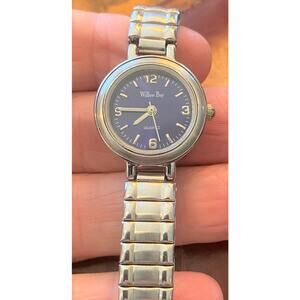Women's Willow Bay Quartz Watch, Silver Tone with Dark Blue Face